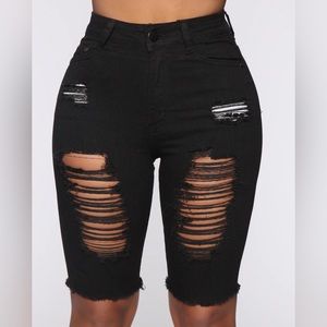 Raquel Distressed Bermuda Shorts